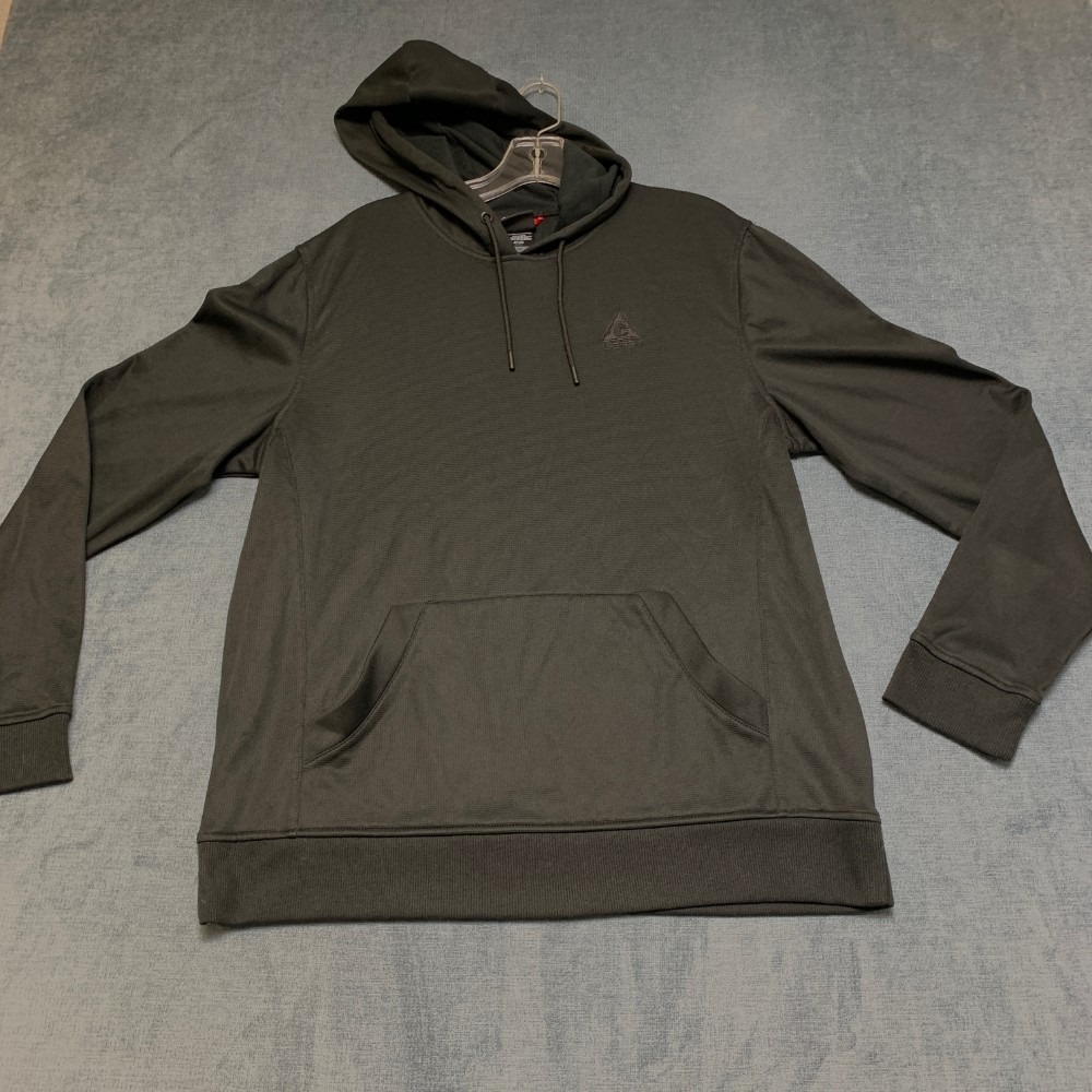 Gerry Hoodie Mens Large Black Fleece Lined Kangaroo Pockets Drawstring Winter